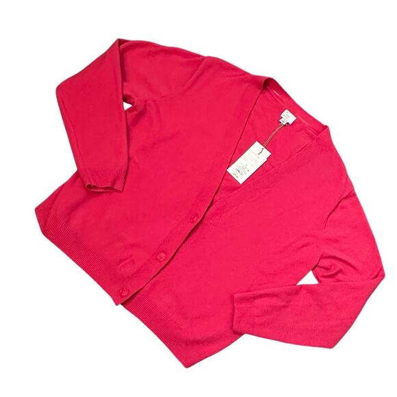 A New Day Hot Pink Button-Front Cardigan Sweater Women’s Large NWT - Picture 4 of 7